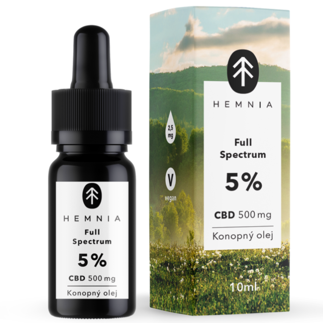 Hemnia Full Spectrum CBD Konopný olej 5% 10 ml