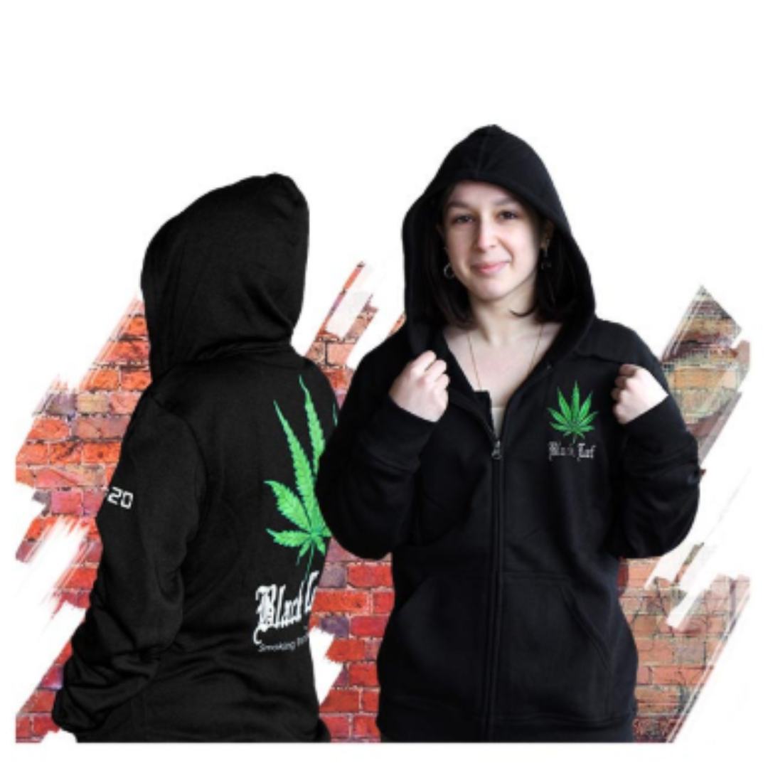 Mikina s kapucí Black leaf L