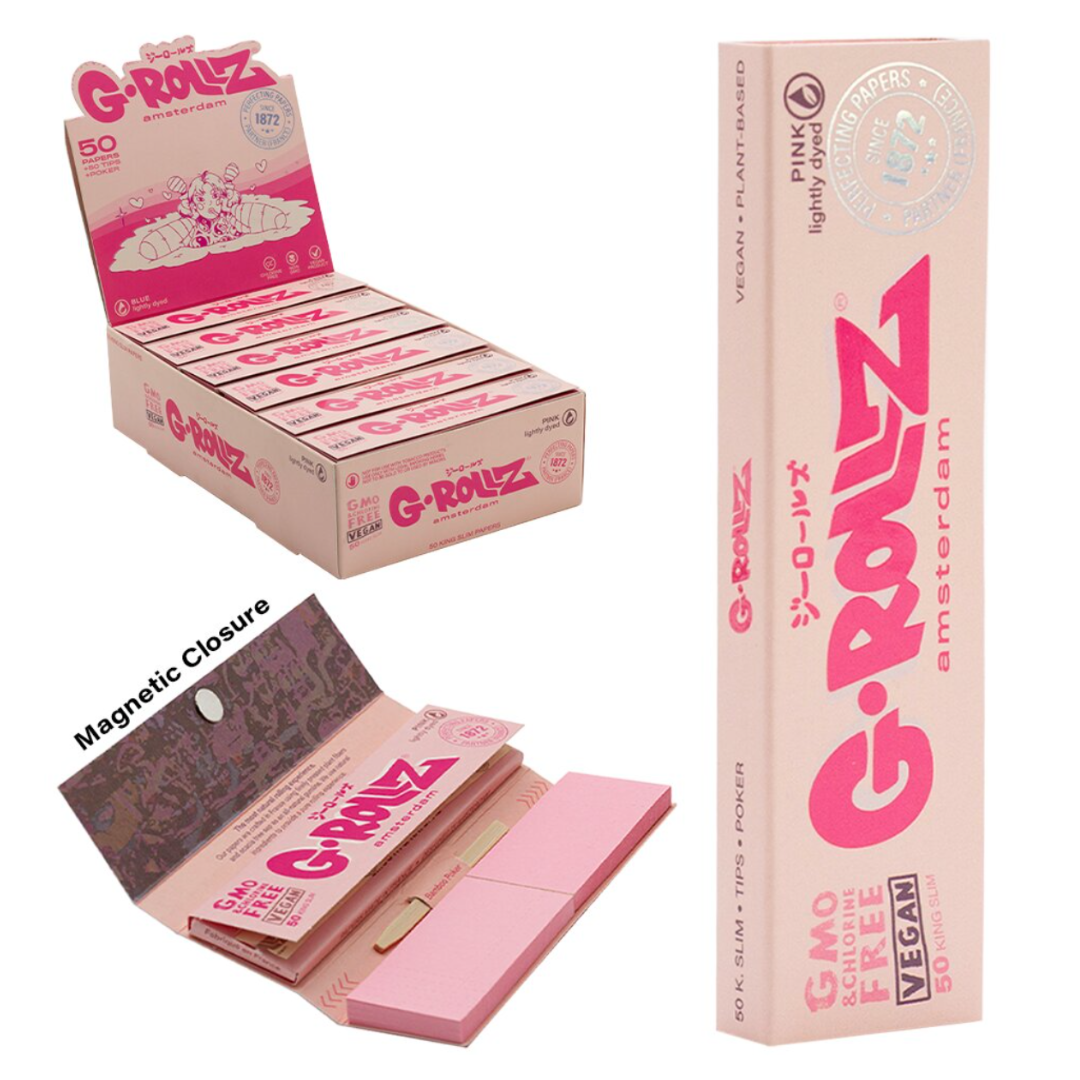 G-Rollz papírky s filtrem Lightly Dyed Pink - 50 KS Slim