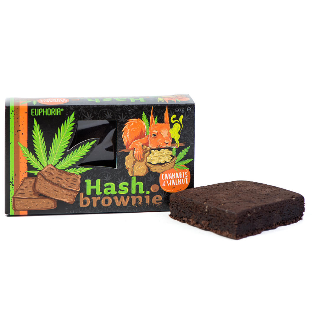 Euphoria hash konopné brownie s příchutí vlašskými ořechy