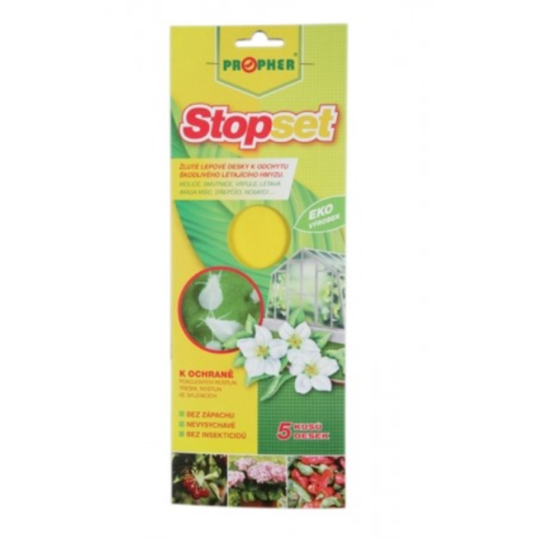 Desky lepové Propher Stopset - žluté, 5ks/bal.
