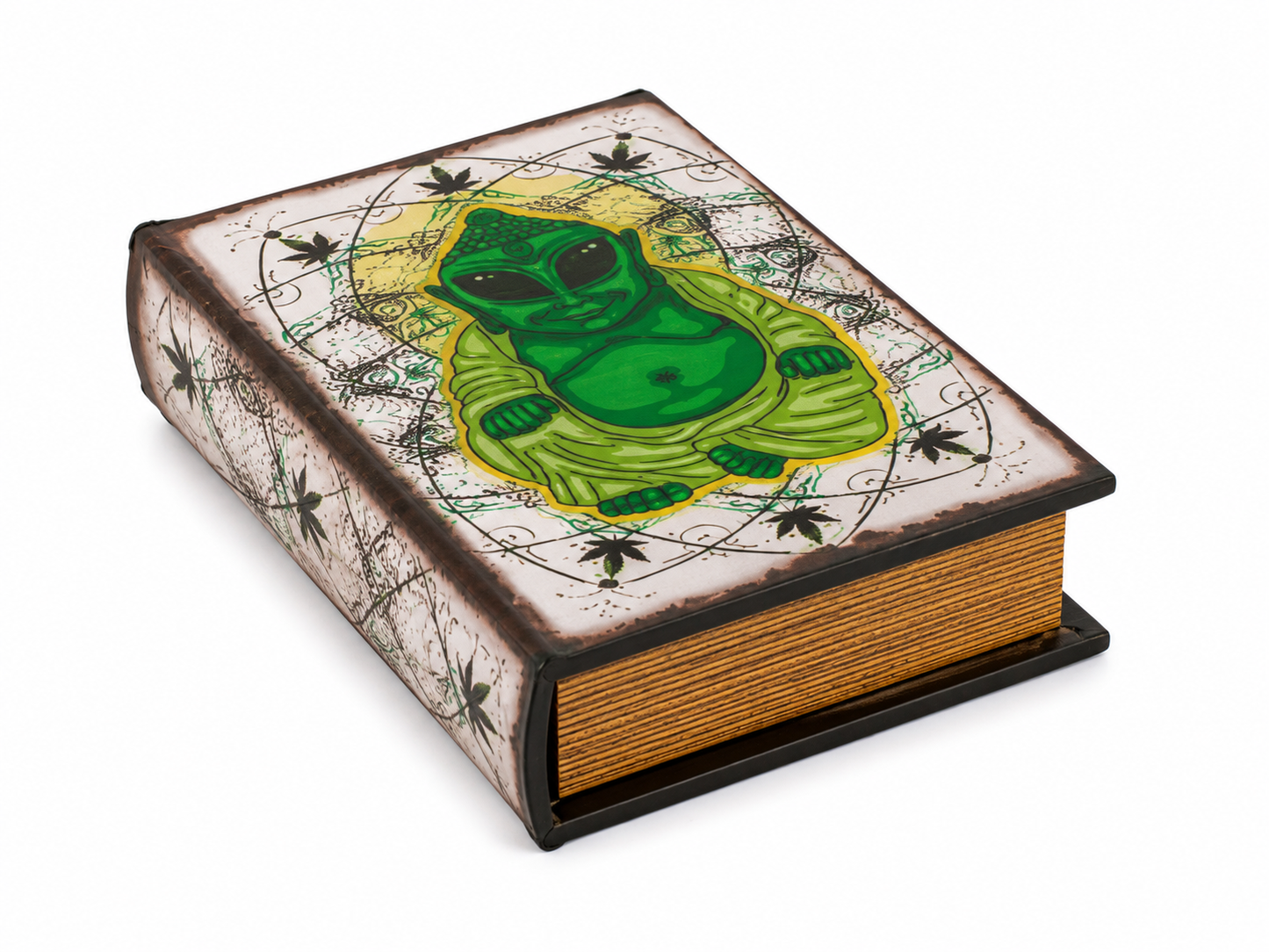 Dekorativní úložná krabička Stash Book Alien Buddha