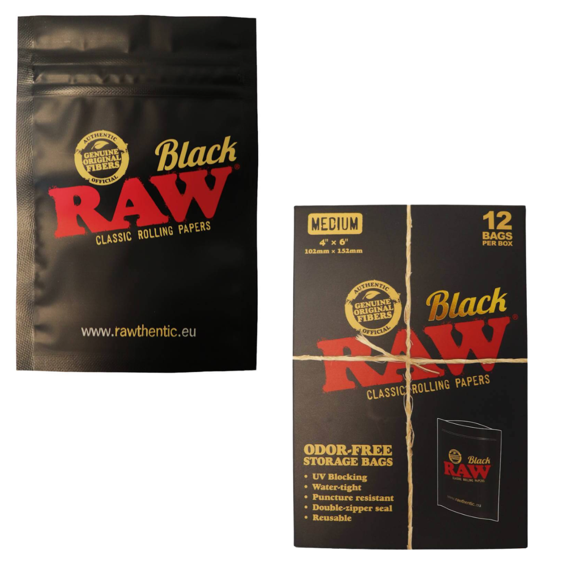 Doypack Raw černý 12ks, 10*15cm