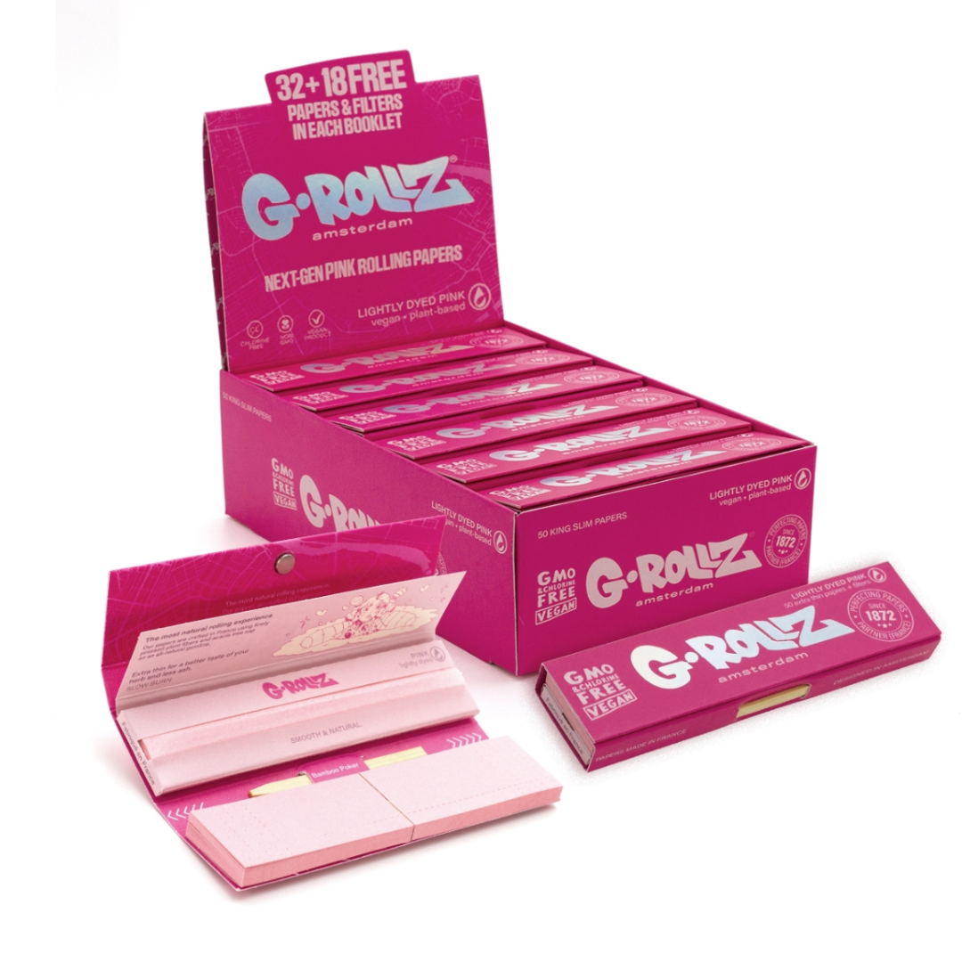 Papírky G-Rollz lightly dyed pink KS + Filtry