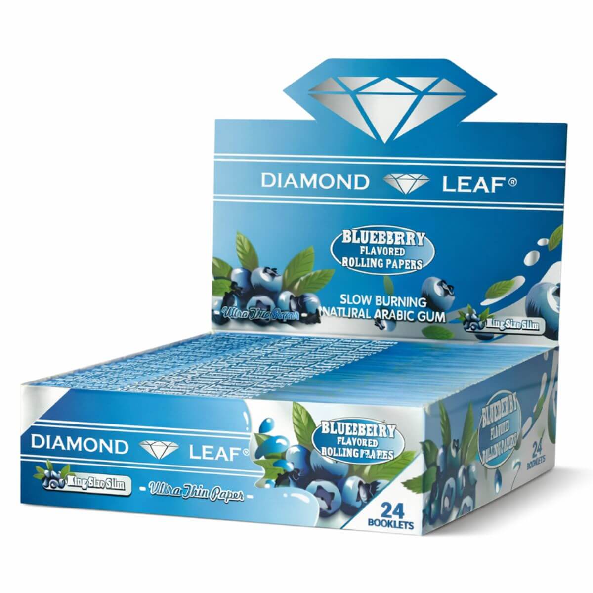 Diamond Leaf Blueberry King Size Slim – ochucené papírky