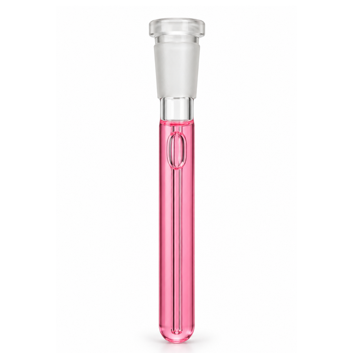 Chladicí skleněný chillum 18/14 mm – růžový, cca 14 cm