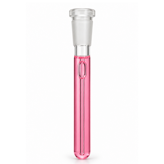 Chladicí skleněný chillum 18/14 mm – růžový, cca 14 cm