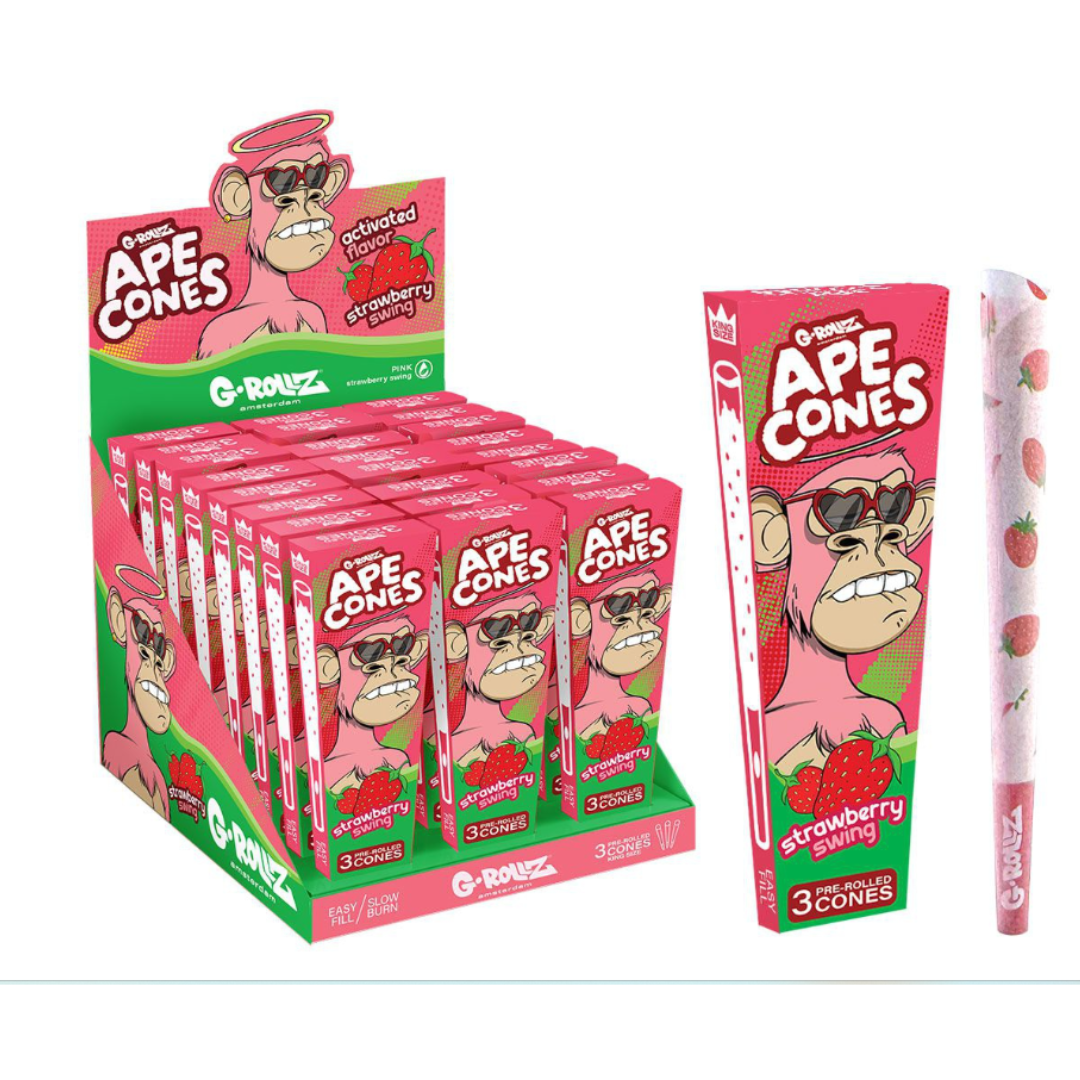 Předbalené kornouty G-Rollz Ape Cones Strawberry Swing