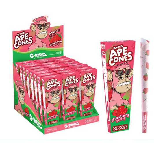 Předbalené kornouty G-Rollz Ape Cones Strawberry Swing