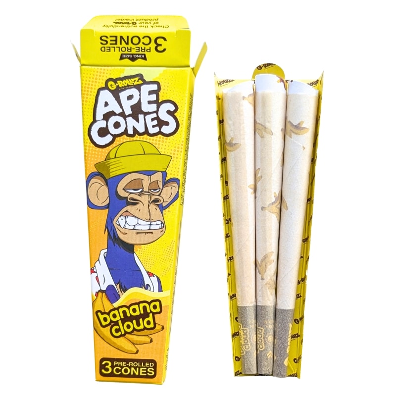 Předbalené kornouty G-Rollz Ape Cones Banana Cloud