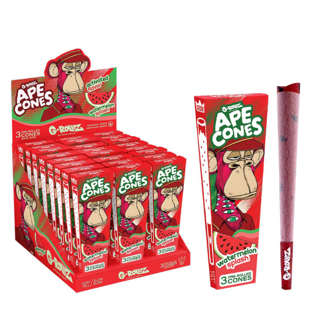 Předbalené kornouty G-Rollz Ape Cones Watermelon Splash