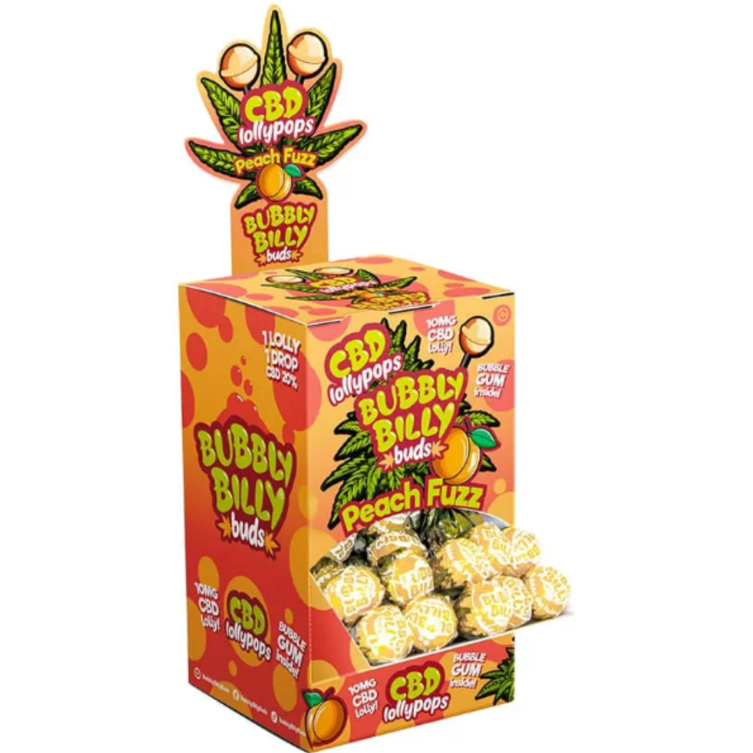 Bubbly Billy broskev 10 mg CBD lízátko