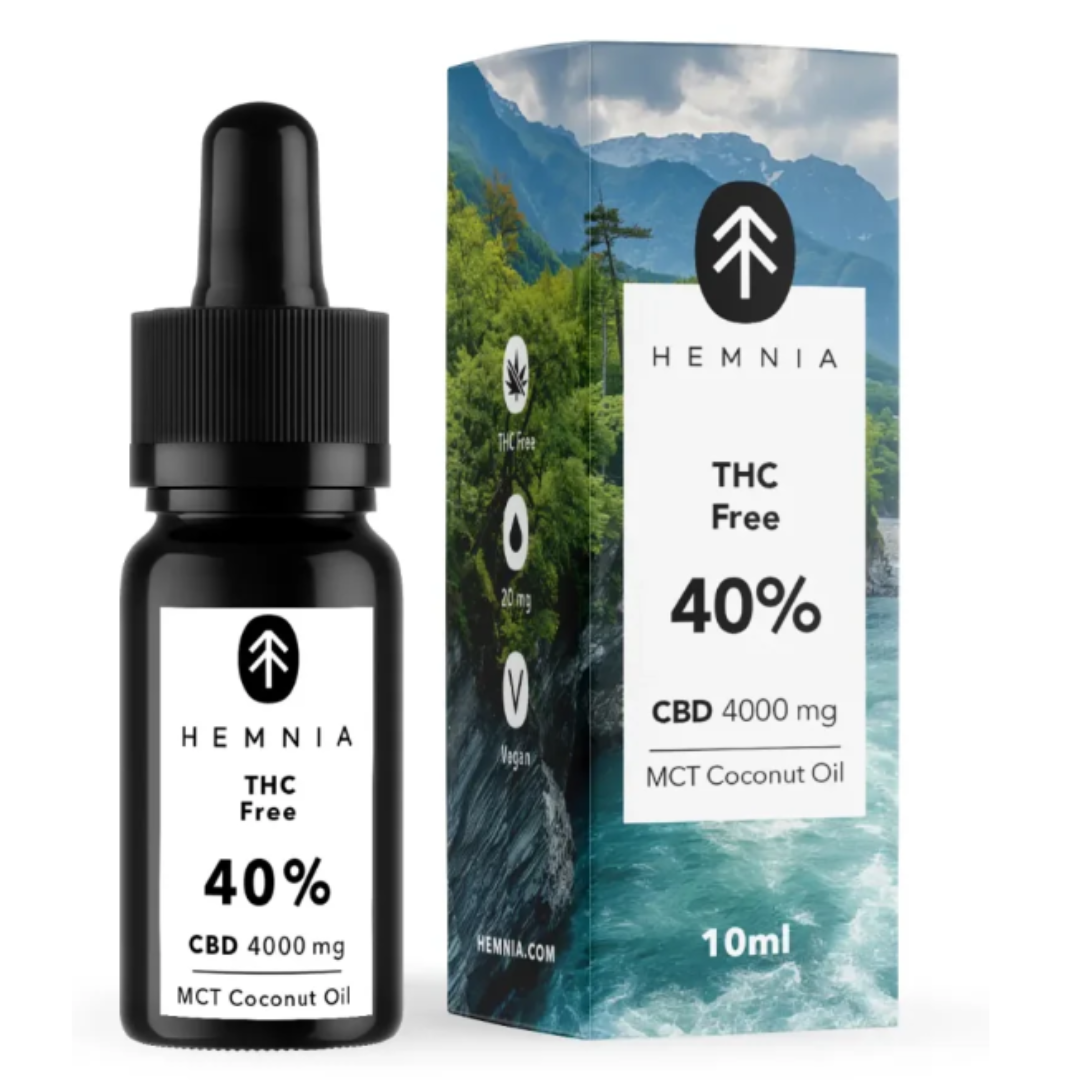 Hemnia CBD Olej 40% Bez THC. 4000 mg, 10 ml
