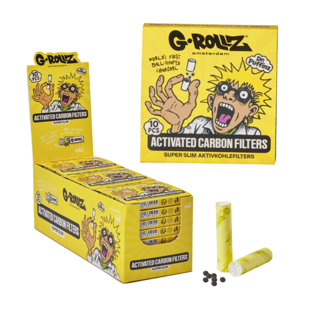 G-Rollz Filtry s aktivním uhlím - Ø6 mm žluté