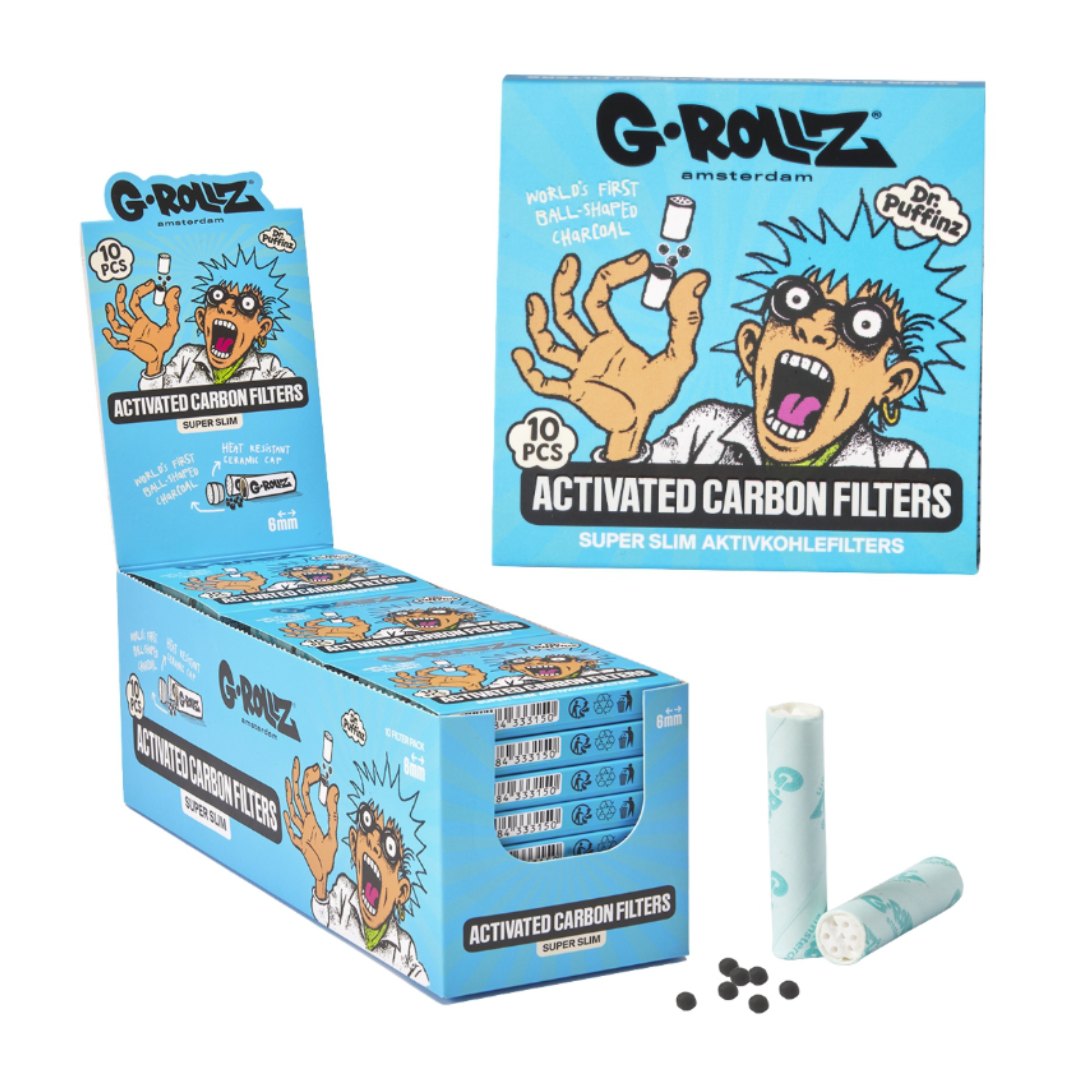 G-Rollz Filtry s aktivním uhlím - Ø6 mm modré