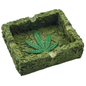 Popelník weed zelený kostka 10*8cm