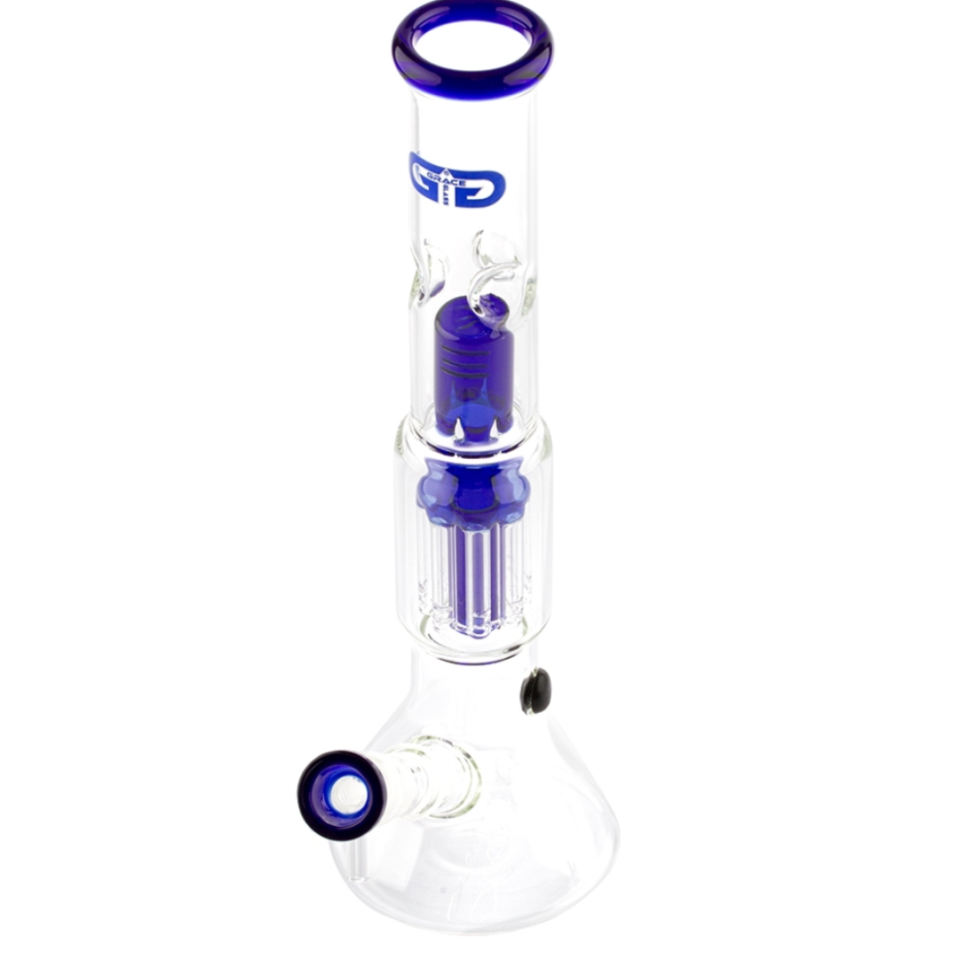 Grace Glass bong modrý shotgun 35cm
