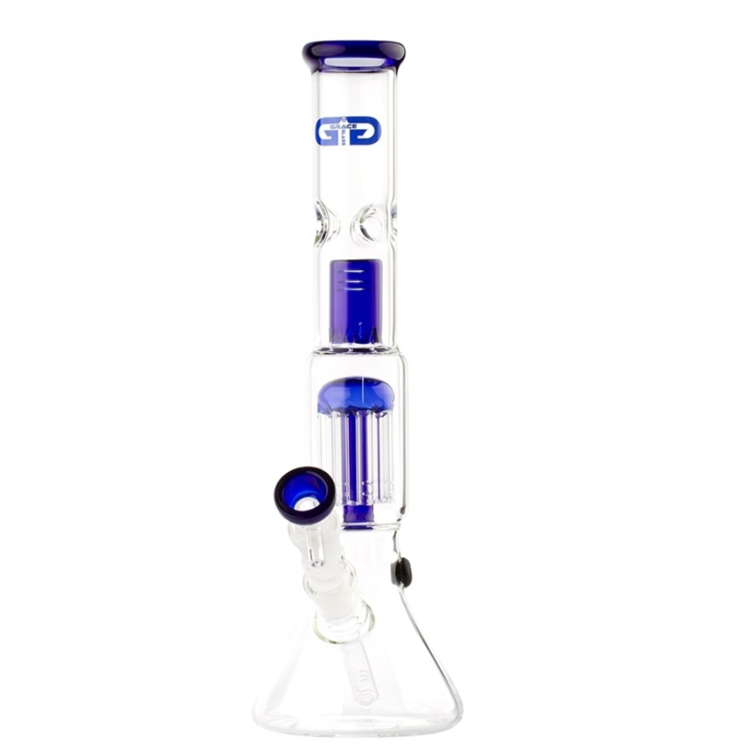 Grace Glass bong modrý shotgun 35cm