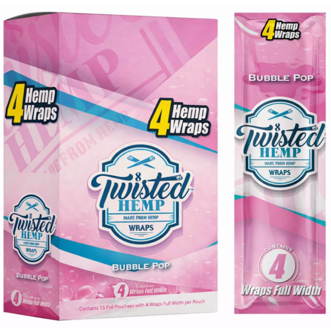Blunty Twisted Hemp Wraps  Bubble Pop 4ks