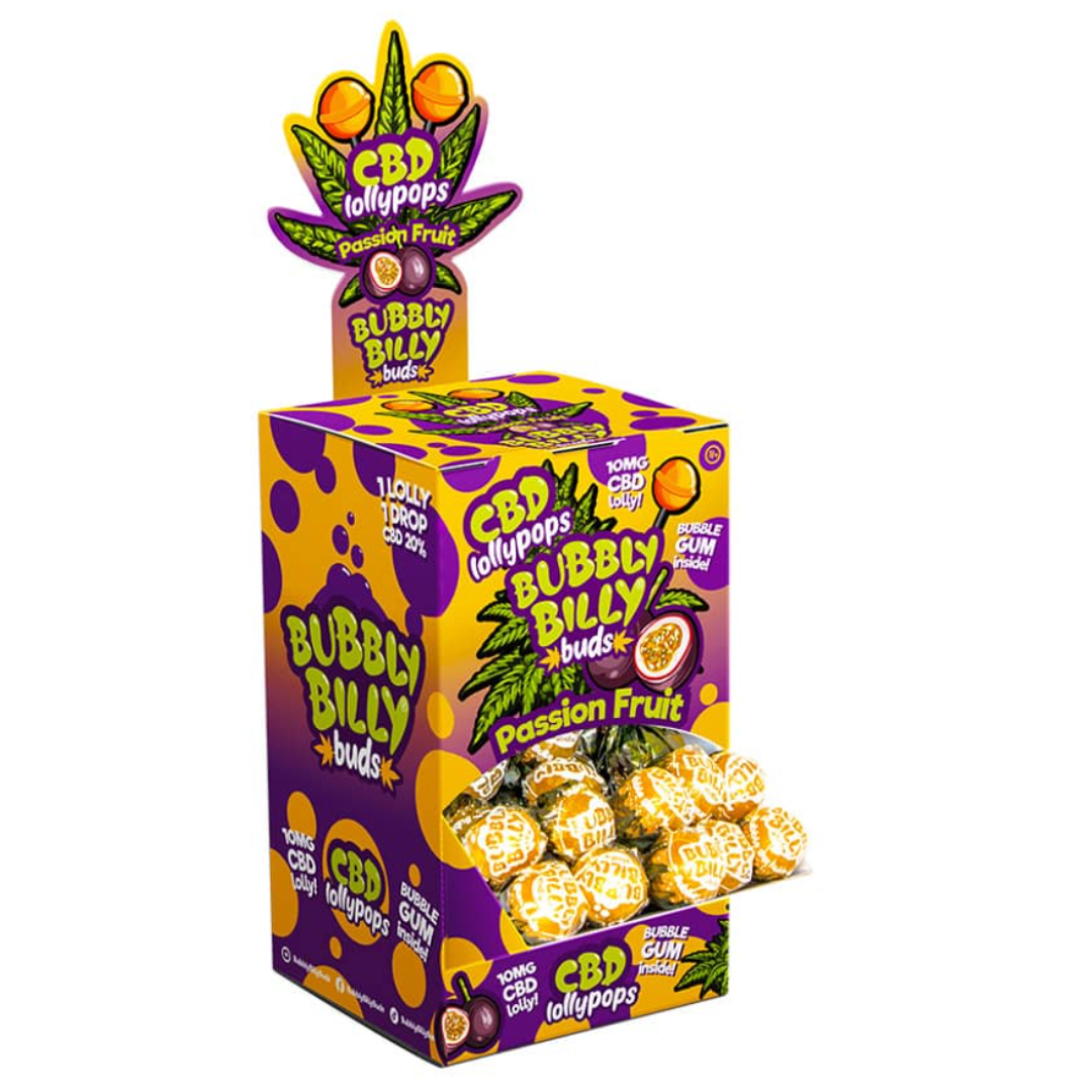 Bubbly Billy passion fruit 10 mg CBD lízátko