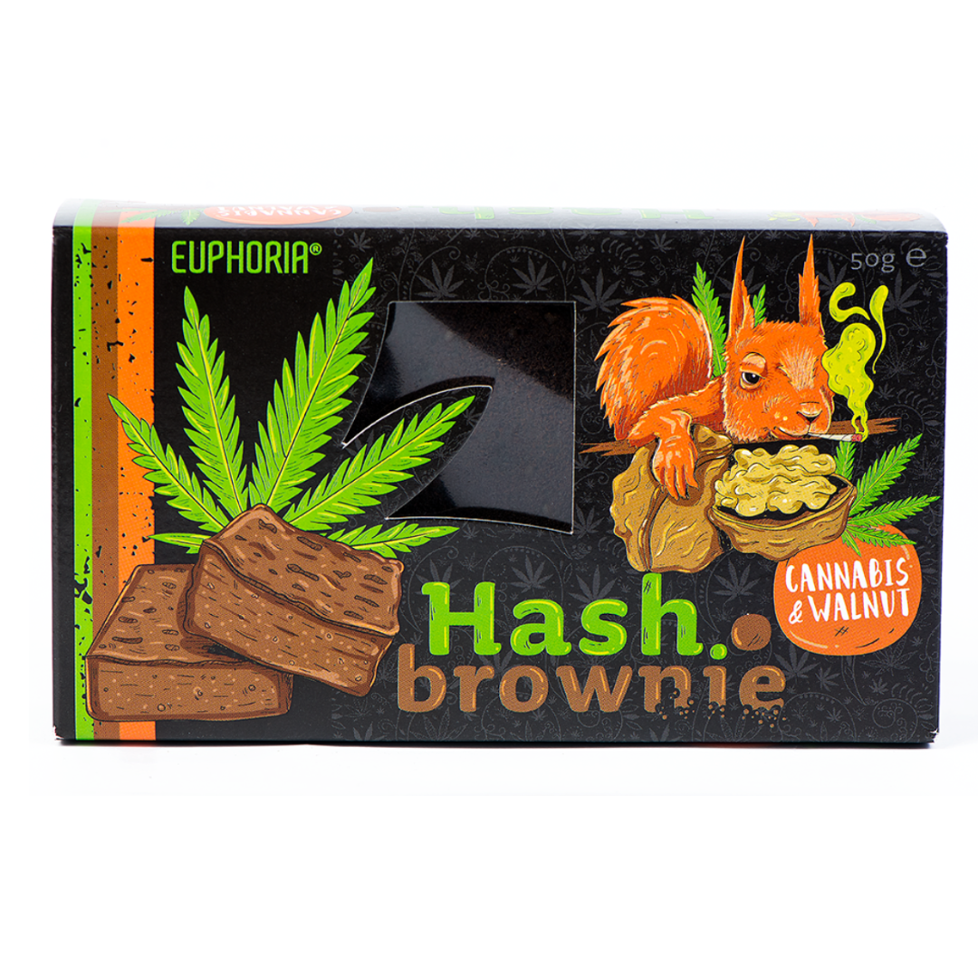 Euphoria hash konopné brownie s příchutí vlašskými ořechy