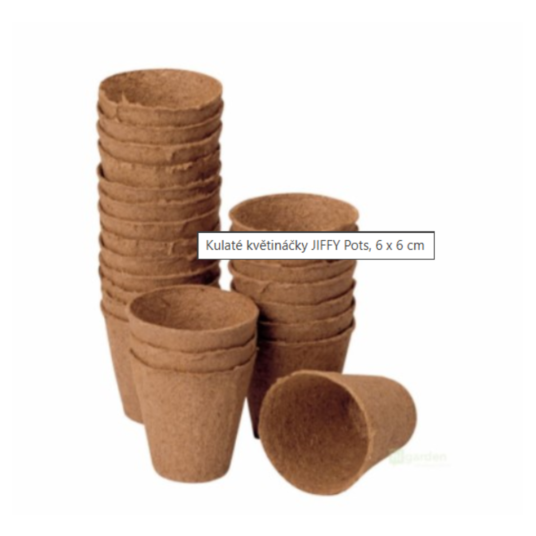 Kulaté květináčky JIFFY Pots, 6 x 6 cm