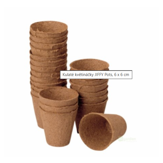 Kulaté květináčky JIFFY Pots, 6 x 6 cm
