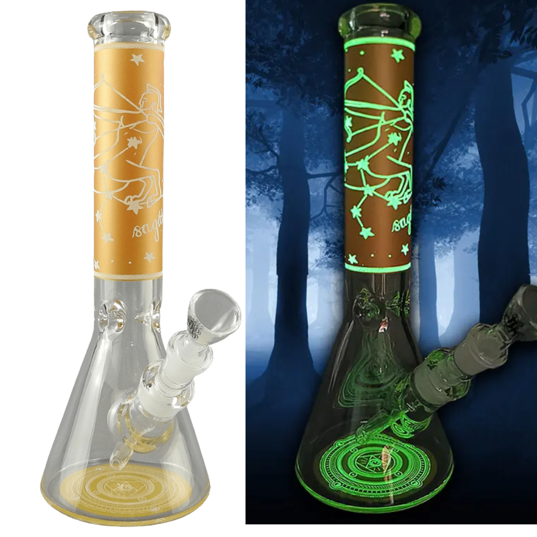 Bong žlutý střelec 35cm svítí ve tmě