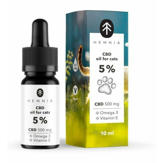 Hemnia CBD olej pro kočky 5 %, 500 mg, 10 ml