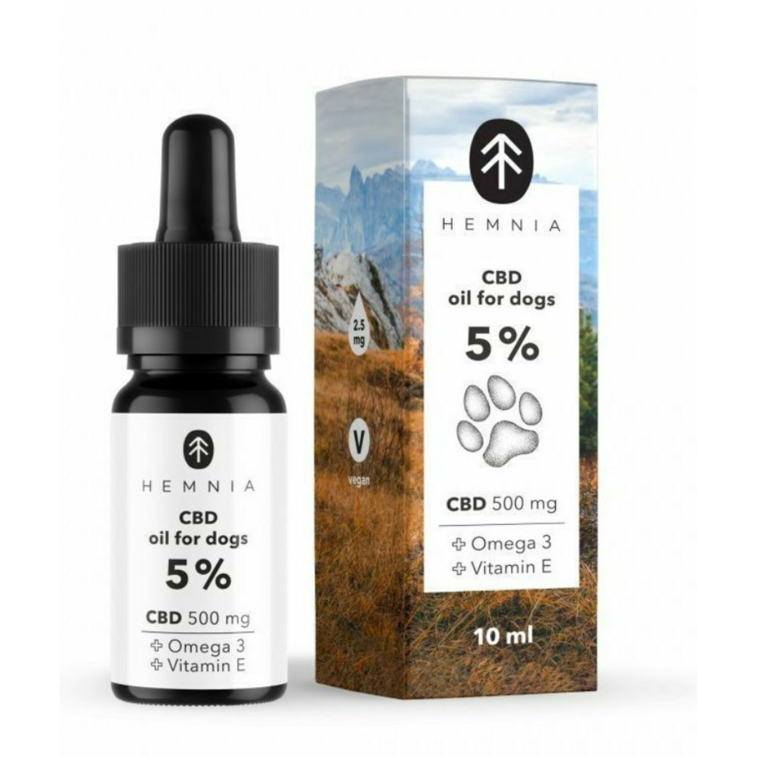 Hemnia CBD olej pro psy 5 %, 500 mg, 10 ml