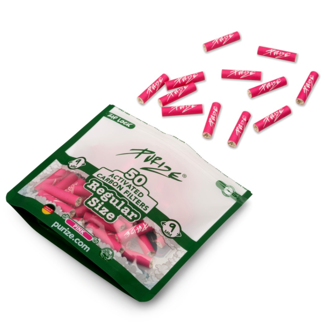 Purize uhlíkové filtry růžové 9mm.50ks