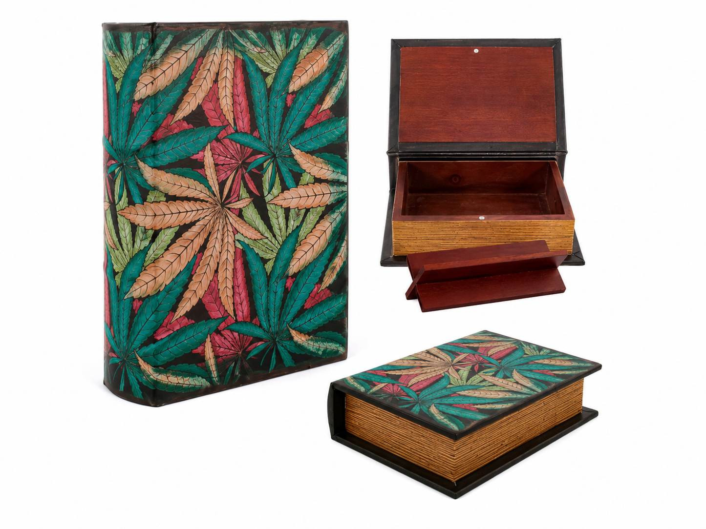 Dekorativní úložná krabička Stash Book Canna Leaves