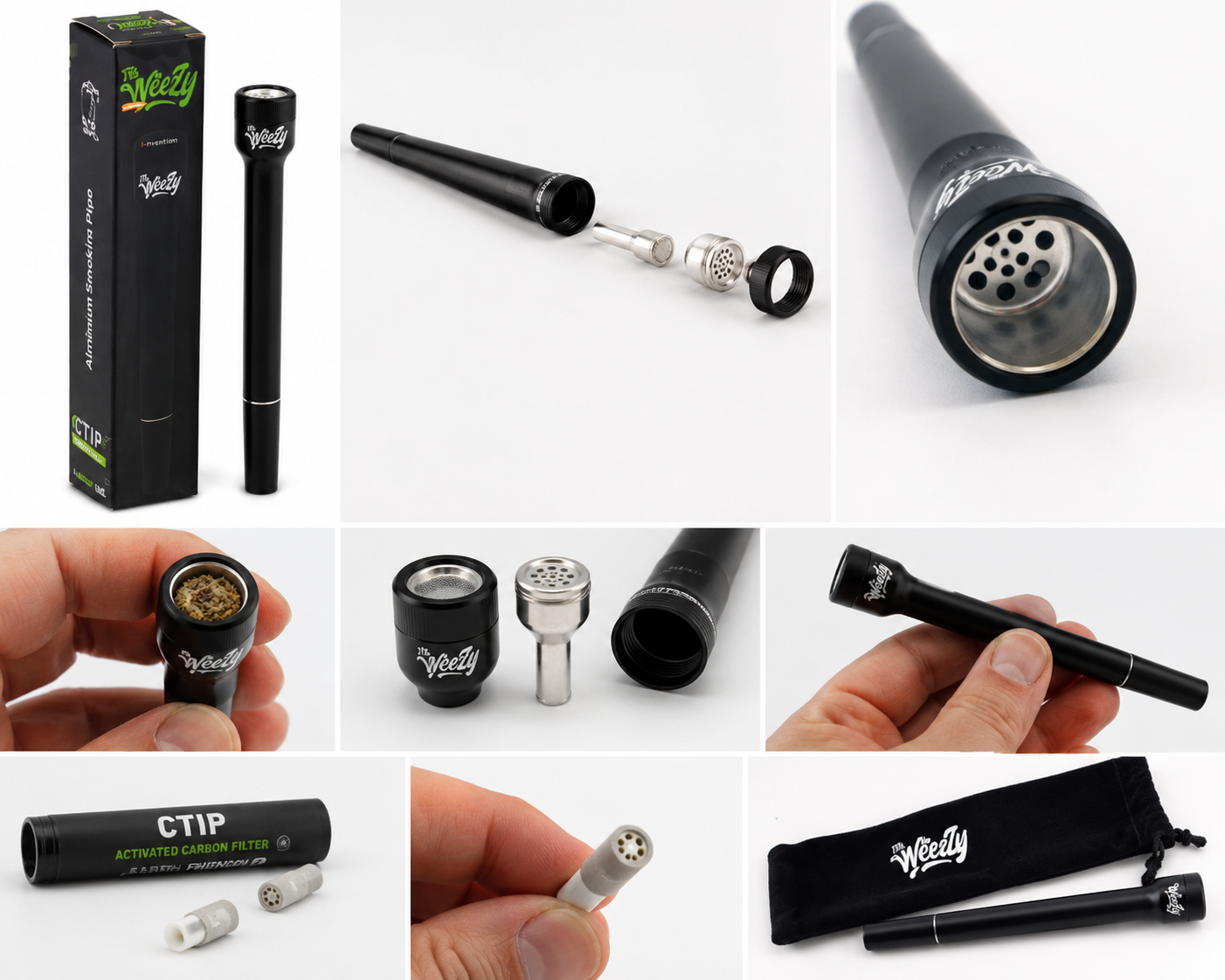The Weezy BLACK s CTIP™ filtrem – hliníková dýmka