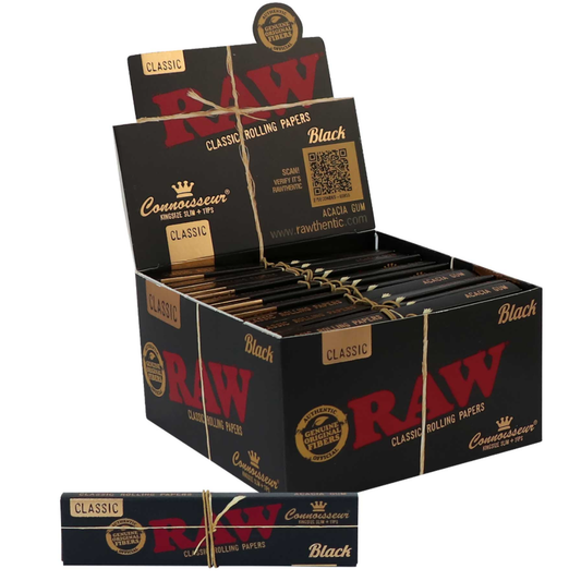 Raw papírky s filtry connoisseur černé