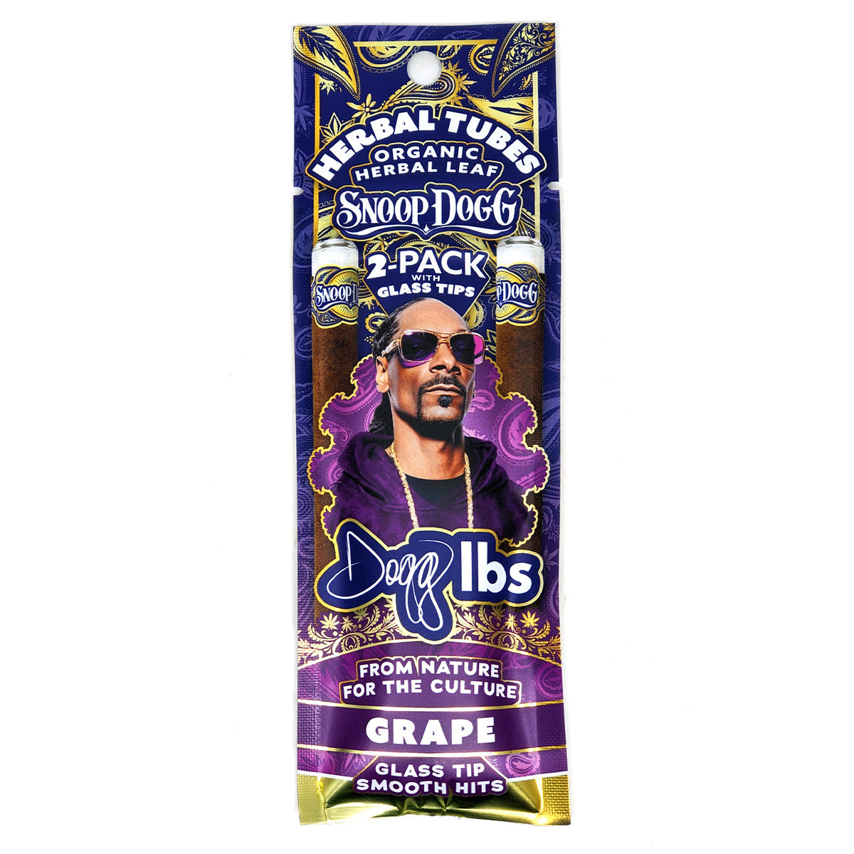 Dogg Lbs × Snoop Dogg Grape – balení 2 bylinných dutinek se skleněnými náustky