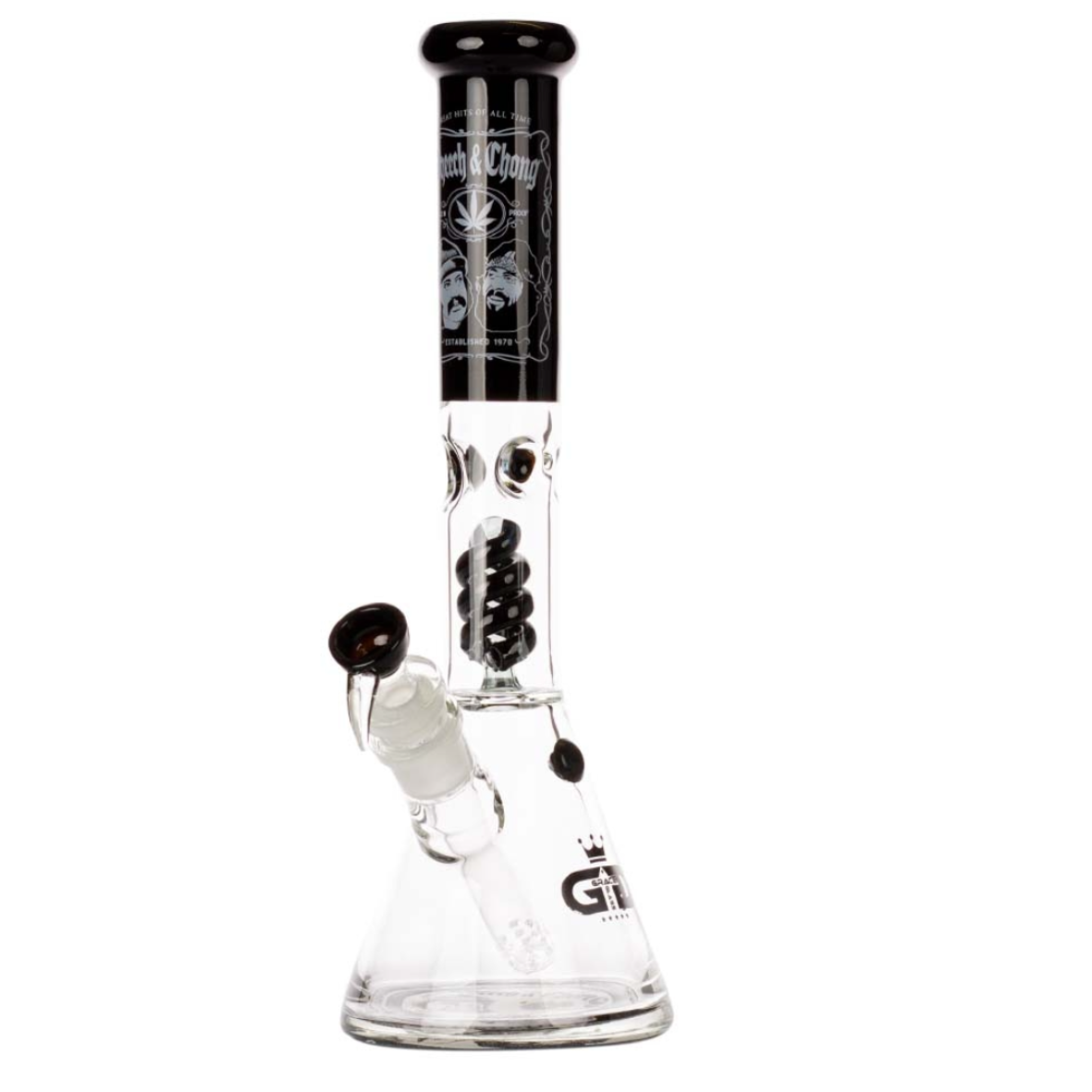 Bong Grollz Cheech & Chong Spiral Percolator Beaker Black 42cm