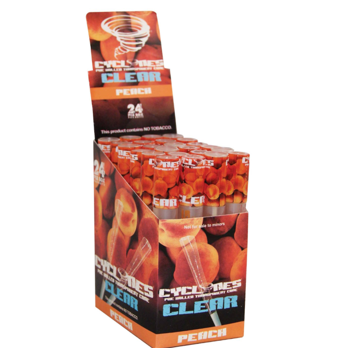 Cyclones clear peach-flavored pre-rolled cone