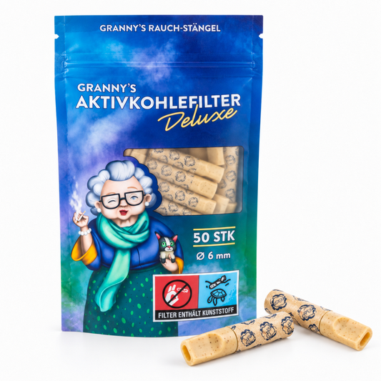 GRANNY’S Deluxe – filtry s aktivním uhlím a špičkou 6 mm, 50 ks