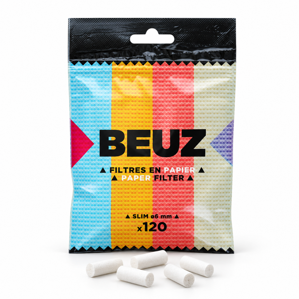BEUZ Slim White – papírové filtry 6 mm, 120 ks