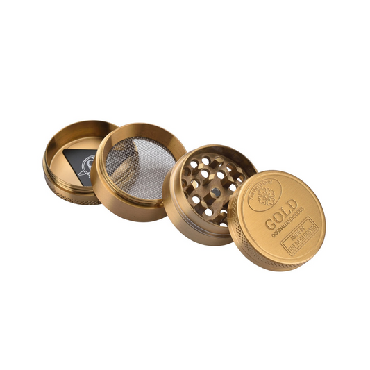 Champ High Gold – kovová drtička na bylinky 40 mm, čtyřdílná