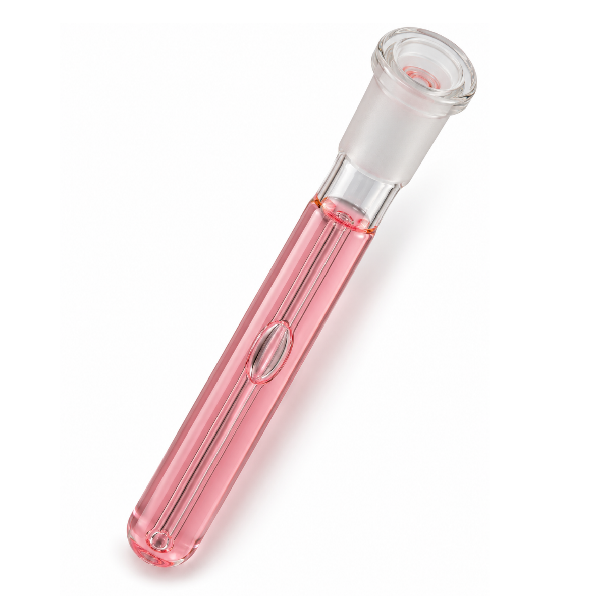 Chladicí skleněný chillum 18/14 mm – růžový, cca 14 cm