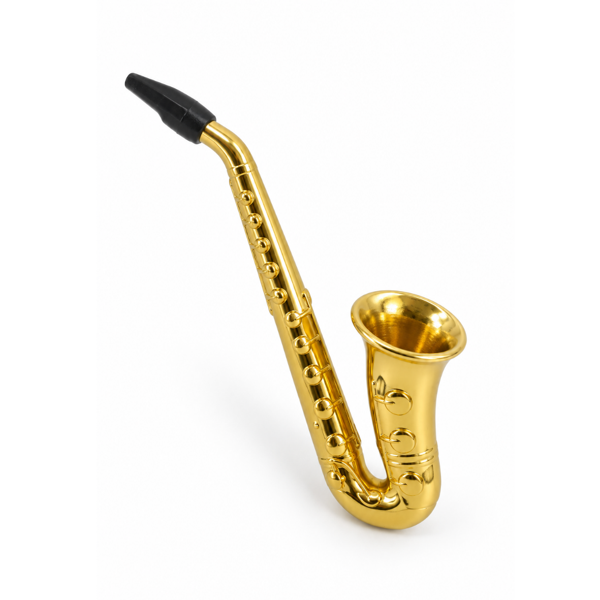 Kovová dýmka Saxofon 9 cm – zlatá