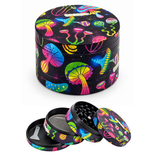 Kovová drtička Shrooms 63 mm – čtyřdílná