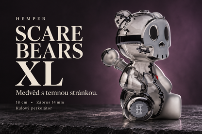HEMPER Scare Bears XL – Medvěd s temnou stránkou, 18 cm, zábrus 14 mm, kulový perkolátor