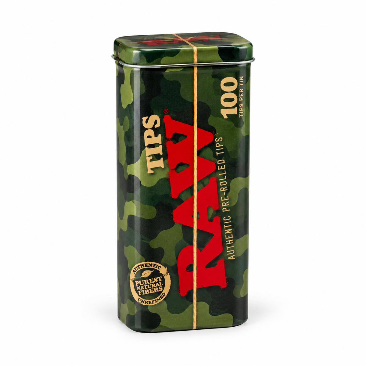 RAW Camo Limited Edition – plechovka se 100 předrolovanými filtry