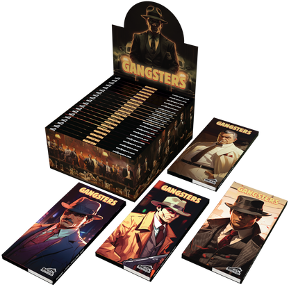 Prodejní displej Snail Gangsters pro 20 sešitků – ukázka kolekce, produkt se prodává po jednom sešitku
