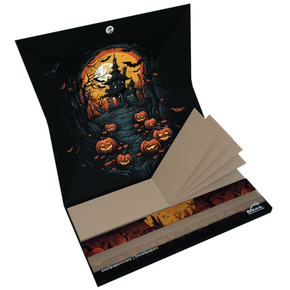 Snail Halloween – otevřené balení s nebělenými papírky, 32 filtry a magnetickým zavíráním