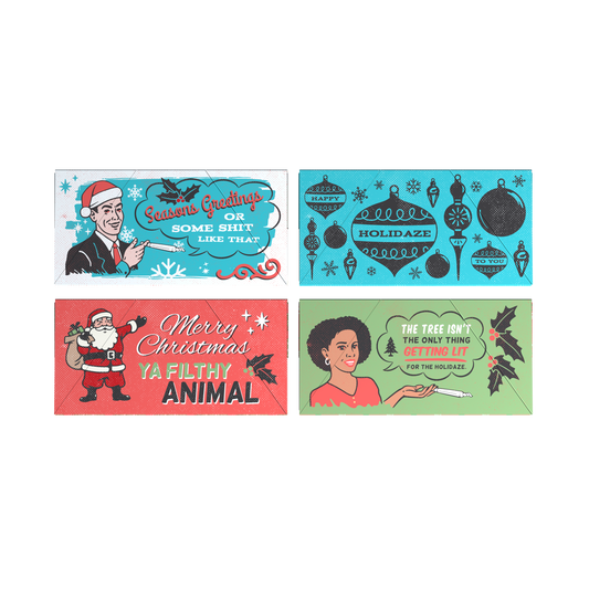 Snail Holidaze Retro – čtyři vánoční motivy papírků King Size Slim s filtry