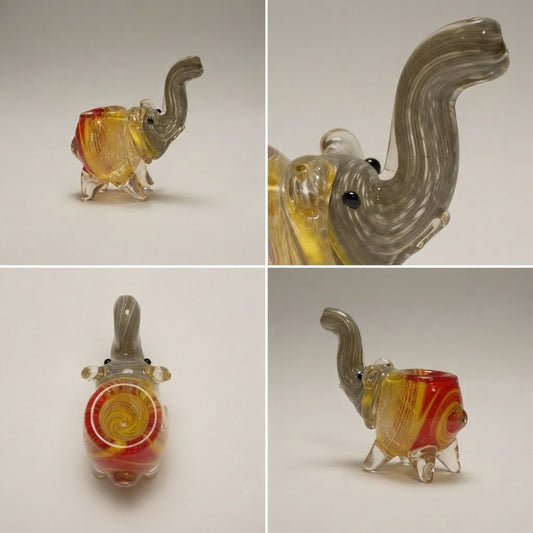 Mini skleněná dýmka Slon – 7 cm