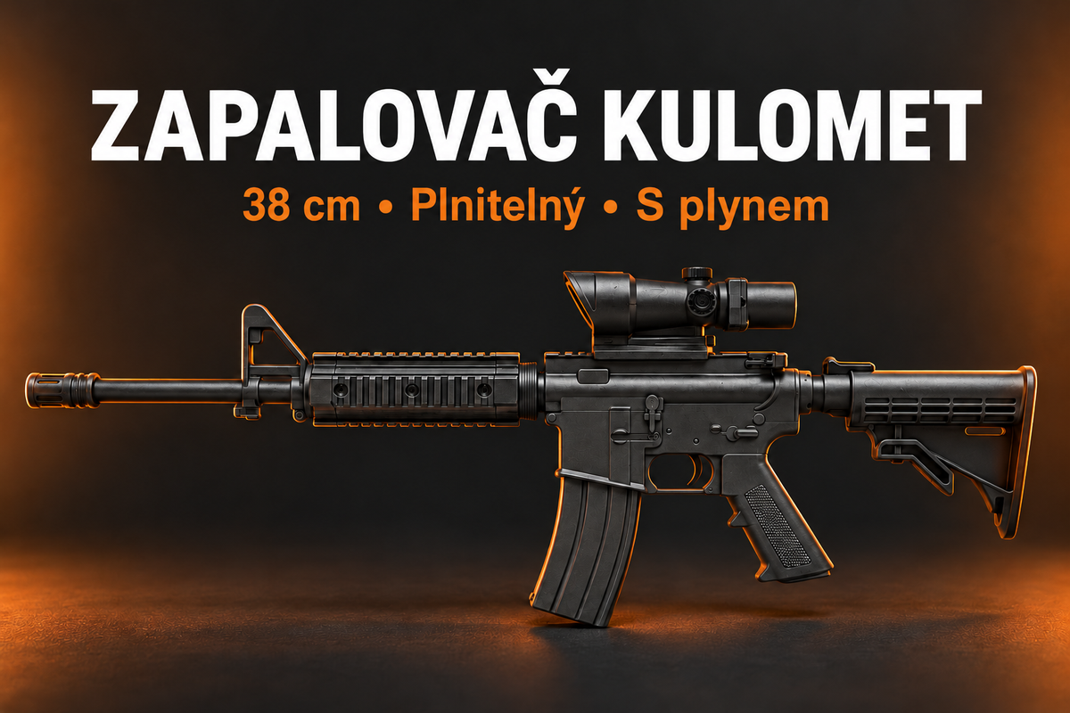 Zapalovač Kulomet – 38 cm, plnitelný, s plynem